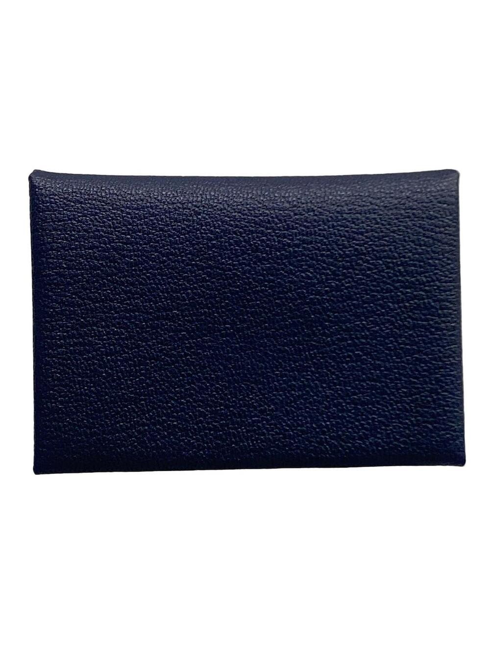 Hermes Calvi Duo Navy Chevre G Card #372145H99B
